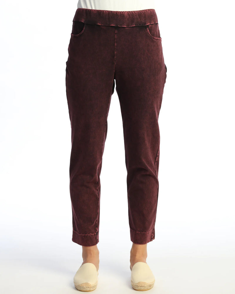 SLIM POCKET PANT-WINE-JESS AND JANE