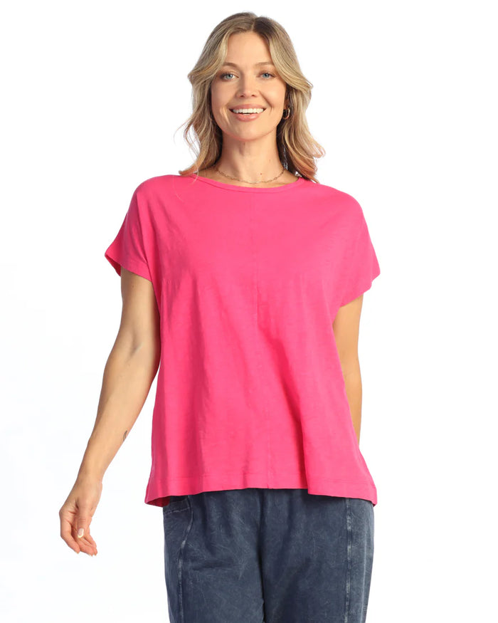 BOXY DOLMAN SLEEVE TEE-FUCHSIA-JESS AND JANE
