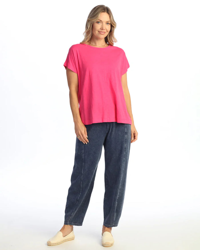BOXY DOLMAN SLEEVE TEE-FUCHSIA-JESS AND JANE