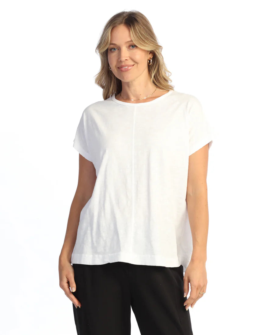 BOXY DOLMAN SLEEVE TEE-WHITE-JESS AND JANE