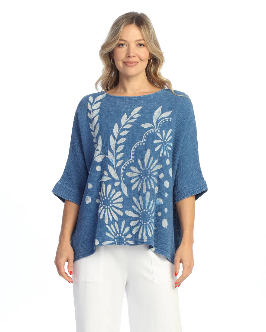 NAPOLI DOUBLE GAUZE OVERSIZE PONCHO TOP- JESS AND JANE