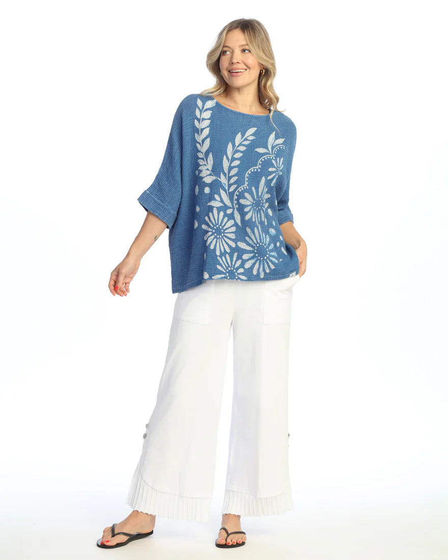NAPOLI DOUBLE GAUZE OVERSIZE PONCHO TOP- JESS AND JANE