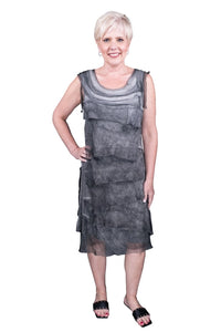 MARIANA SILK RUFFLE DRESS-ONE SIZE-TEES BY TINA