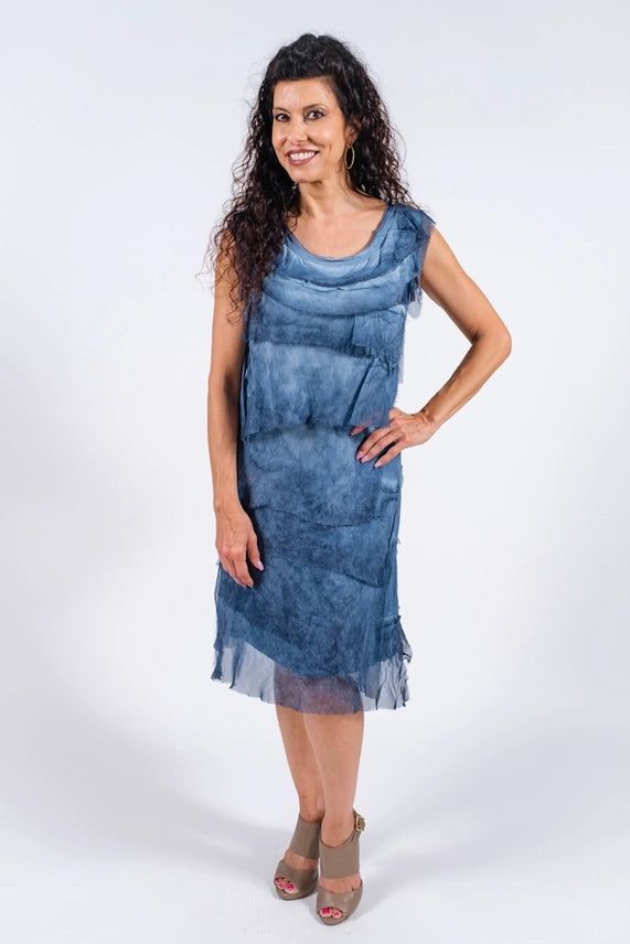 MARIANA SILK RUFFLE DRESS-ONE SIZE-TEES BY TINA