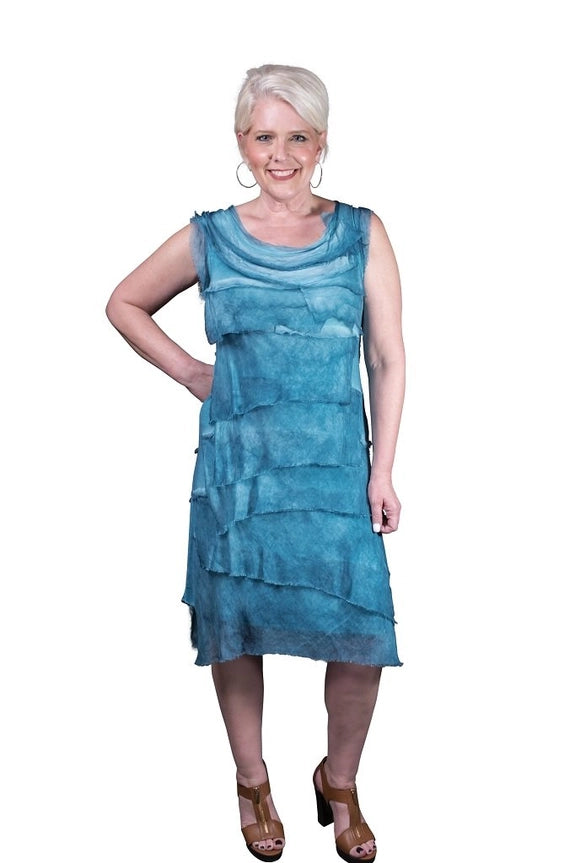 MARIANA SILK RUFFLE DRESS-ONE SIZE-TEES BY TINA