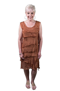 MARIANA SILK RUFFLE DRESS-ONE SIZE-TEES BY TINA