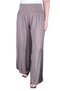 MERCEDES FOLDOVER WAIST SILK PANT-ONE SIZE-TEES BY TINA