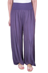 MERCEDES FOLDOVER WAIST SILK PANT-ONE SIZE-TEES BY TINA