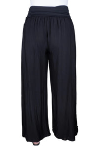 MERCEDES FOLDOVER WAIST SILK PANT-ONE SIZE-TEES BY TINA