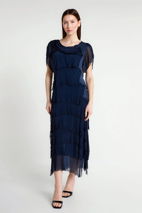 MIRIAM S/S RUFFLE DRESS-ONE SIZE-TEES BY TINA
