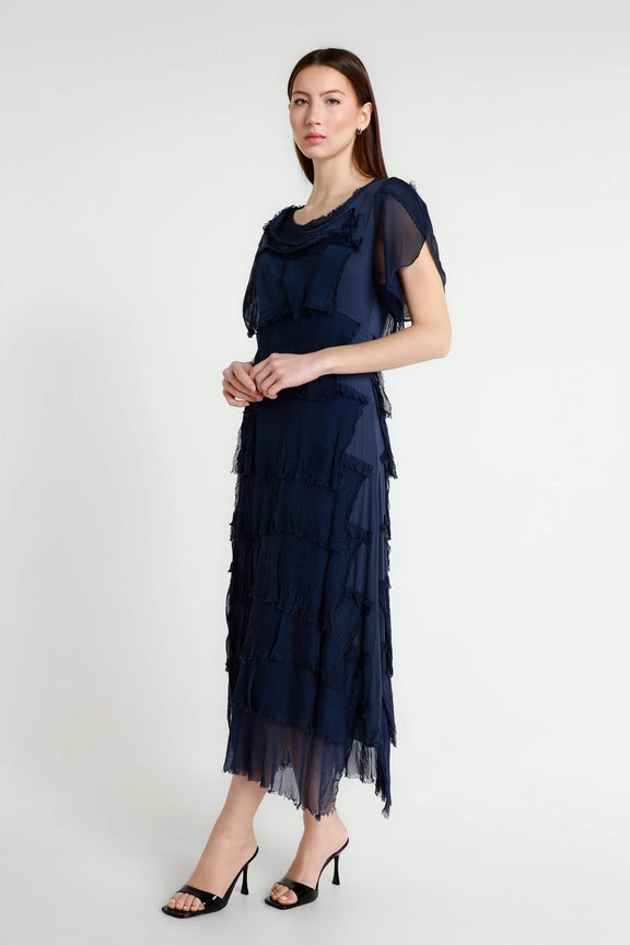 MIRIAM S/S RUFFLE DRESS-ONE SIZE-TEES BY TINA