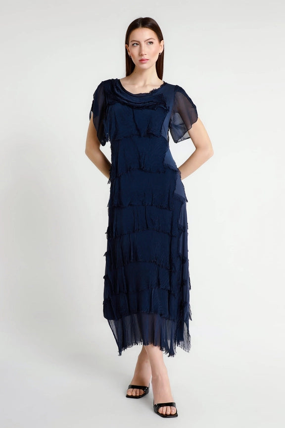 MIRIAM S/S RUFFLE DRESS-ONE SIZE-TEES BY TINA