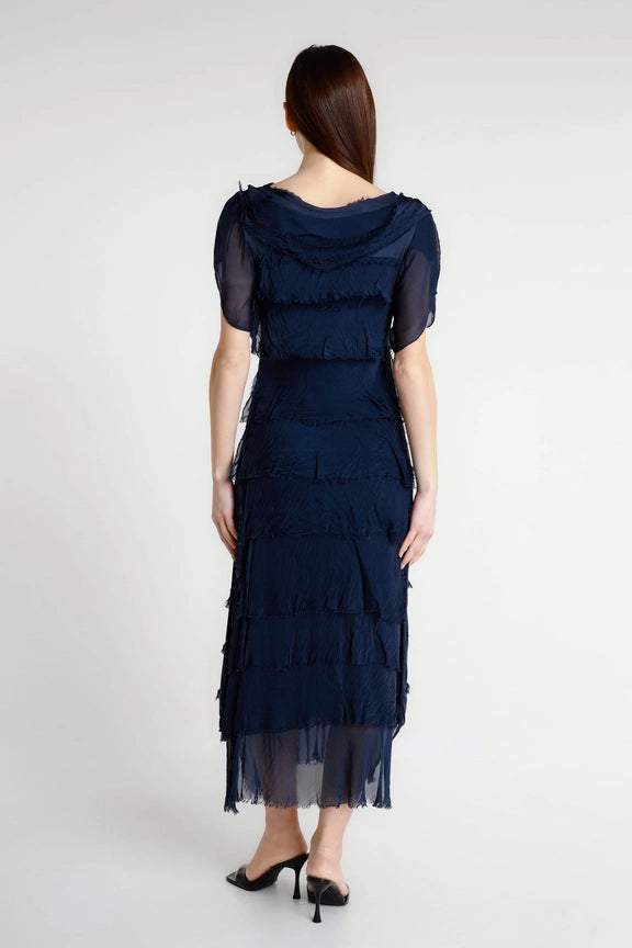 MIRIAM S/S RUFFLE DRESS-ONE SIZE-TEES BY TINA