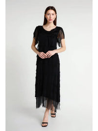 MIRIAM S/S RUFFLE DRESS-ONE SIZE-TEES BY TINA