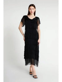 MIRIAM S/S RUFFLE DRESS-ONE SIZE-TEES BY TINA