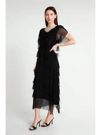 MIRIAM S/S RUFFLE DRESS-ONE SIZE-TEES BY TINA