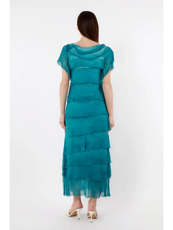 MIRIAM S/S RUFFLE DRESS-ONE SIZE-TEES BY TINA