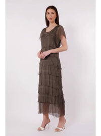 MIRIAM S/S RUFFLE DRESS-ONE SIZE-TEES BY TINA