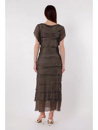 MIRIAM S/S RUFFLE DRESS-ONE SIZE-TEES BY TINA