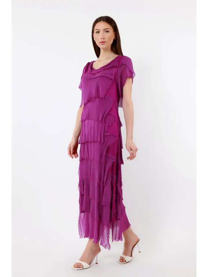 MIRIAM S/S RUFFLE DRESS-ONE SIZE-TEES BY TINA