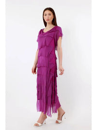 MIRIAM S/S RUFFLE DRESS-ONE SIZE-TEES BY TINA