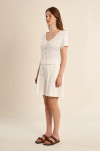 CROCHET KNIT CARDIGAN TOP-WHITE-MOLLY BRACKEN