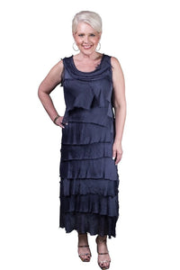 ALEENA SILK MAXI DRESS-ONE SIZE-TEES BY TINA