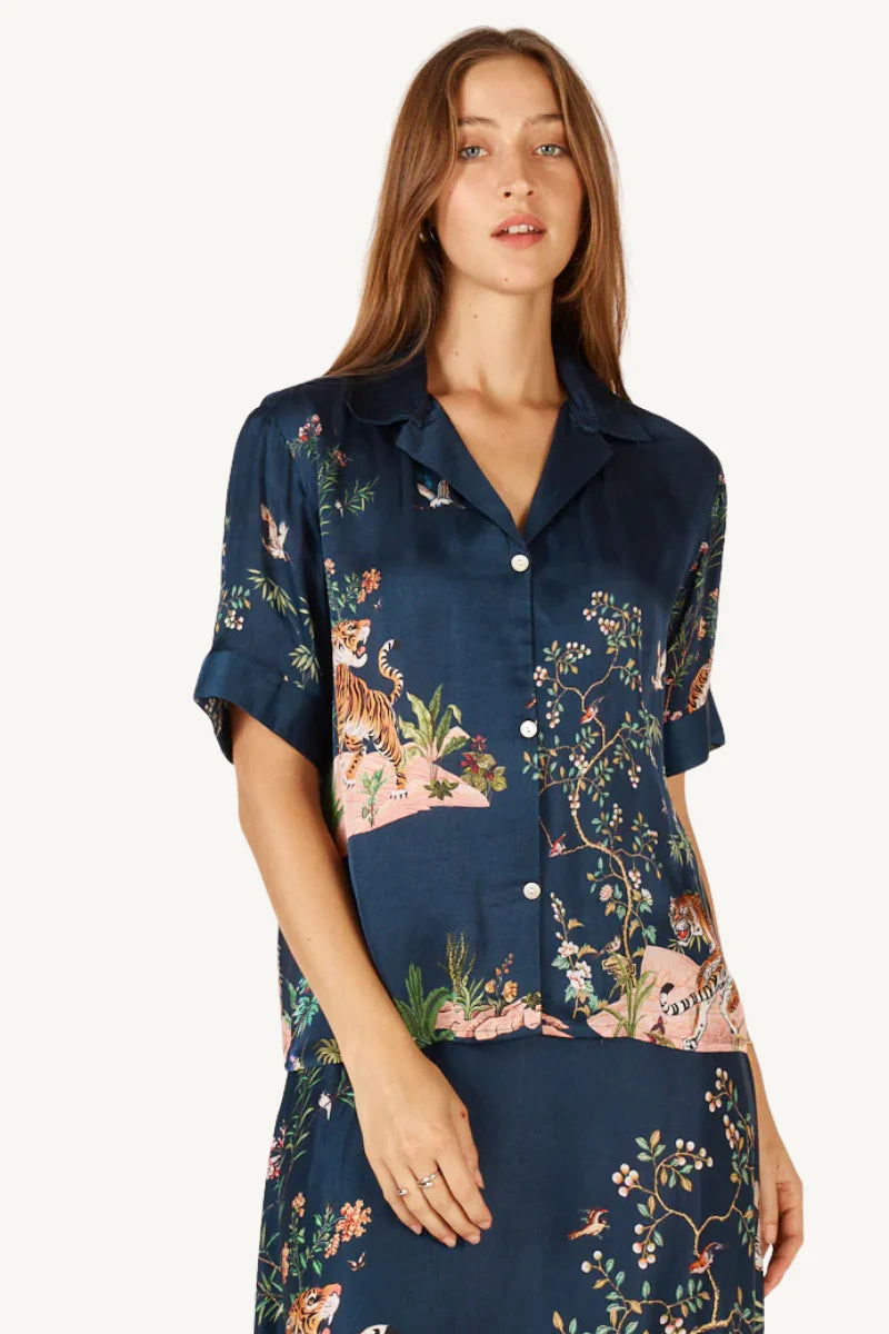 MACHALI SHIRT PANT SET-NAVY-RUBY YAYA