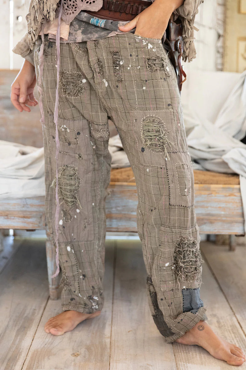 CHECK MINERS PANTS WITH PAINT-MAGNOLIA PEARL- PANTS 419