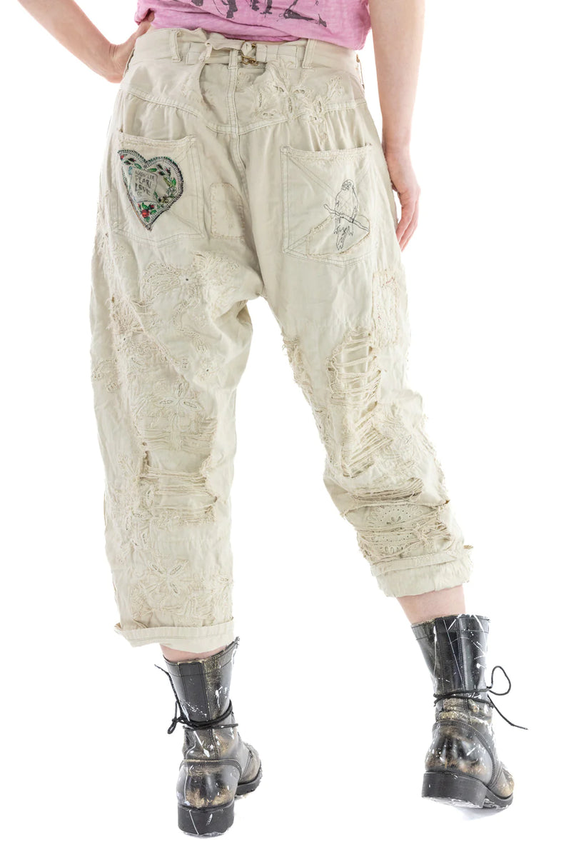 EMBROIDERED AMOUR MINERS PANTS-MAGNOLIA PEARL- PANTS 461
