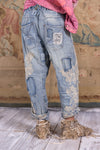 LACE EMBROIDERED MINER DENIMS-MAGNOLIA PEARL- PANTS 520