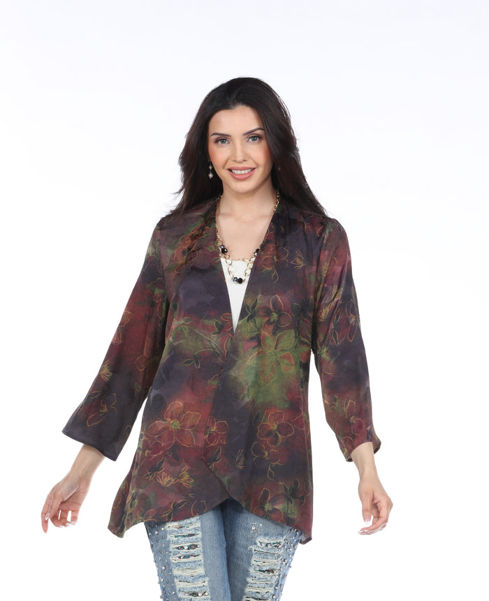 PLUM FLORAL SWING JACKET-ARIS A