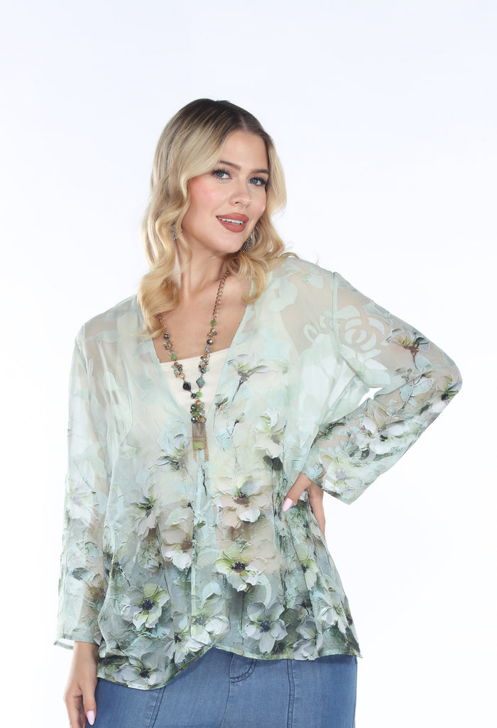 V-TANK DRESS SET W/JACKET-CELEDON FLORAL-ARIS A
