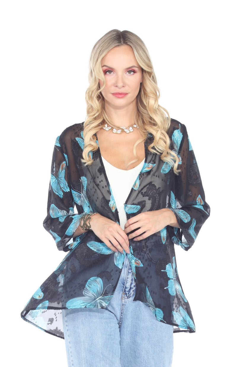 BLUE BUTTERFLY SWING JACKET- ARIS A