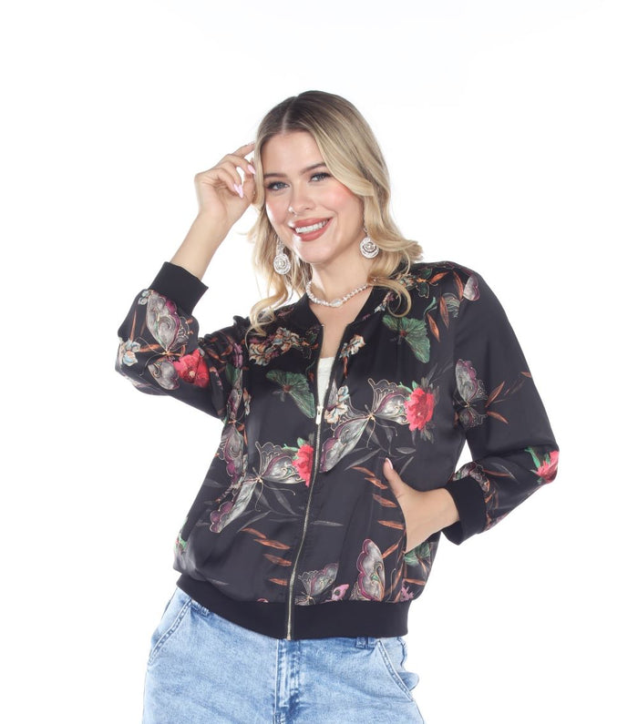 BLACK PRINT BOMBER JACKET-ARIS A