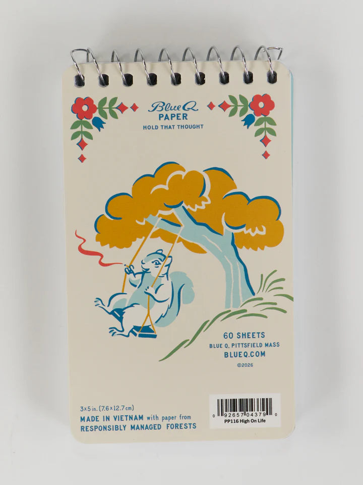 HIGH ON LIFE 3X5 SPIRAL NOTEBOOK-BLUE Q