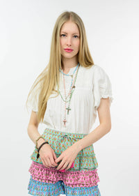 PATSY WHITE EMBROIDERED BLOUSE-SISTER MARY