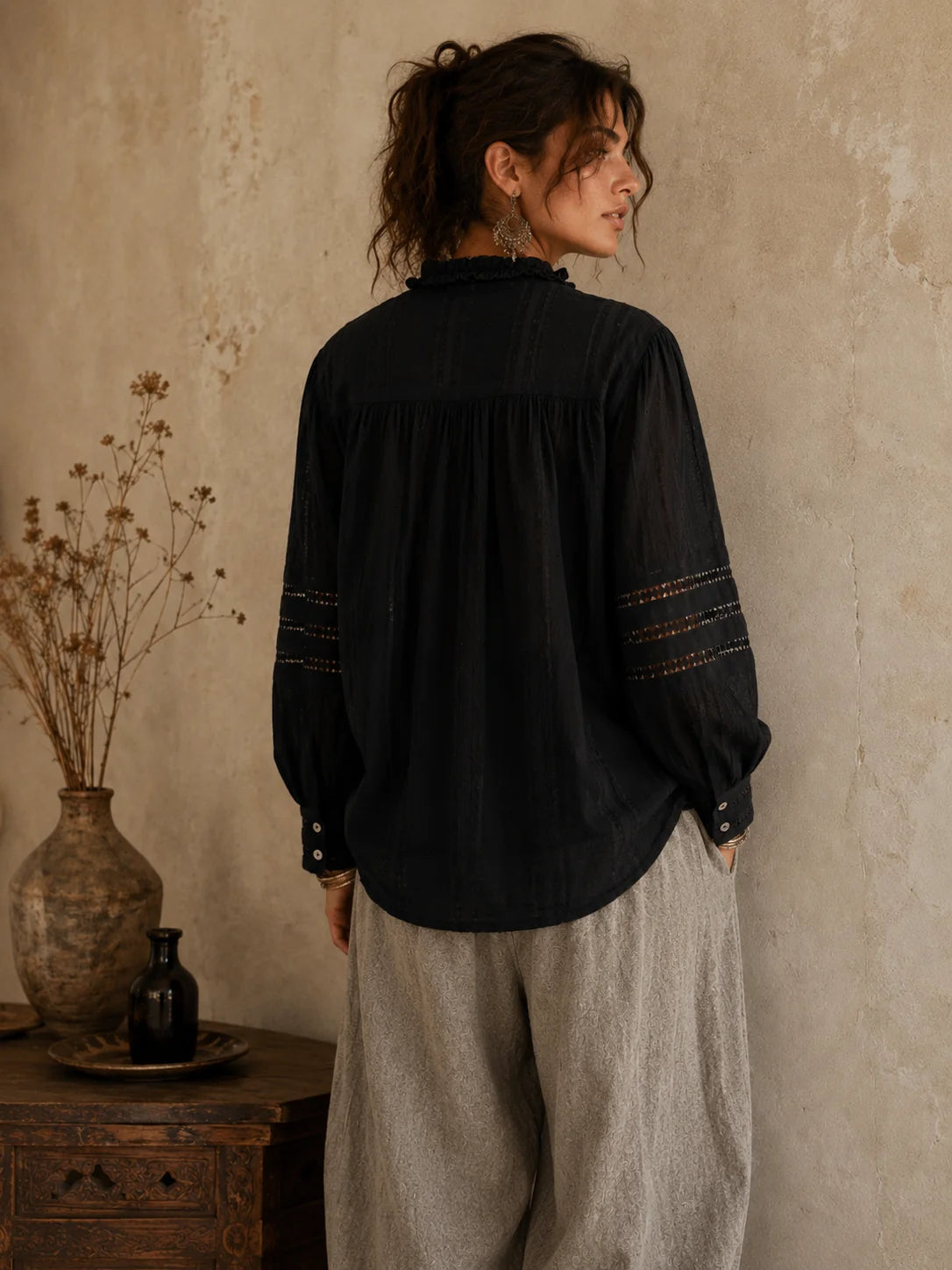 NELLIE SHIRT-BLACK-CIENNA