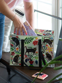 HERE KITTY SHOULDER TOTE - BLUE Q