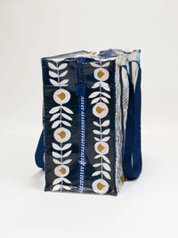 PATCHWORK SHOULDER TOTE-BLUE Q