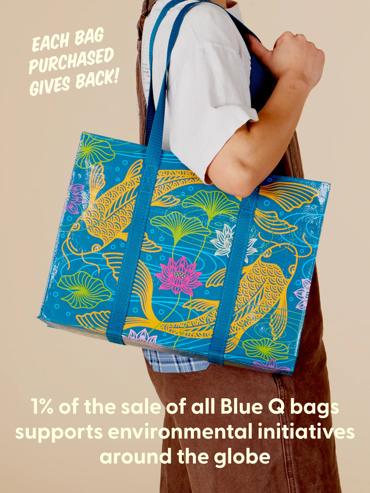 KOI SHOULDER TOTE-BLUE Q