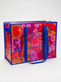 BRIGHT BLOOMS SHOULDER TOTE-BLUE Q