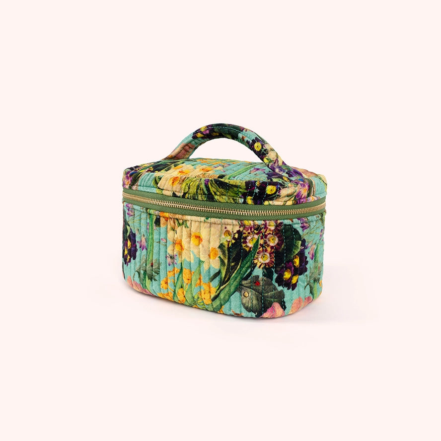 SPRING FLORA QUILTED VELVET VANITY CASE-POWDER