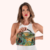 SPRING FLORA QUILTED VELVET VANITY CASE-POWDER