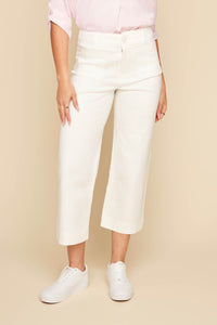 TENCEL WIDE LEG ANKLE PANT-CREME-RENUAR