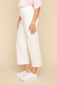 TENCEL WIDE LEG ANKLE PANT-CREME-RENUAR