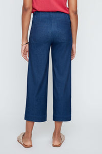KNIT WIDE LEG ANKLE PANT-BLUE-RENUAR