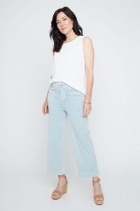 KNIT WIDE LEG ANKLE PANT-CHAMBRAY-RENUAR