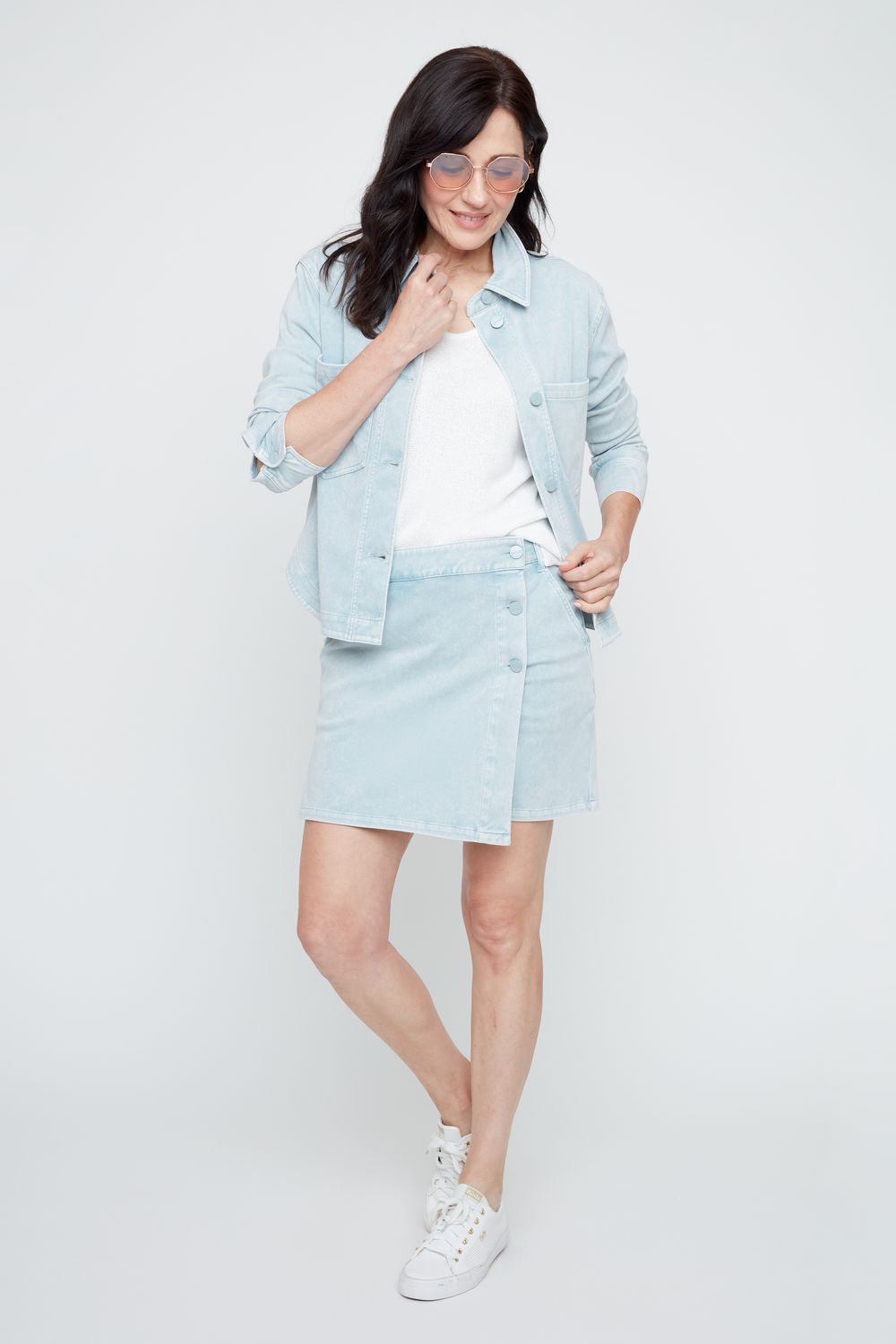 KNIT JACKET-CHAMBRAY-RENUAR