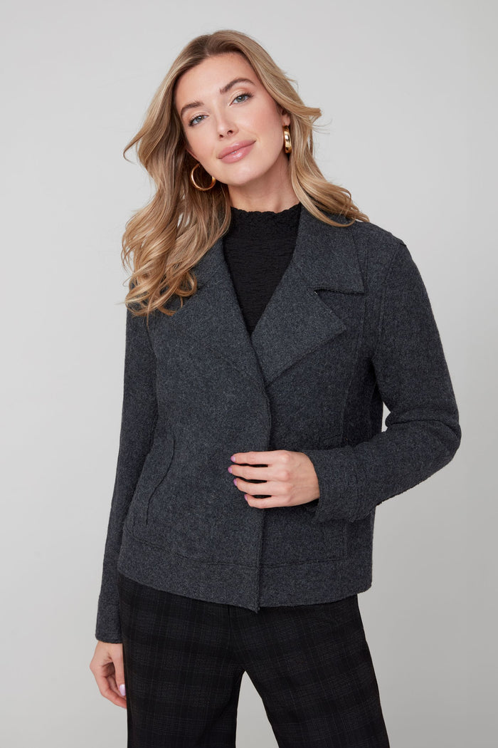 BOILED WOOL JACKET-HEATHER CHARCOAL-RENUAR
